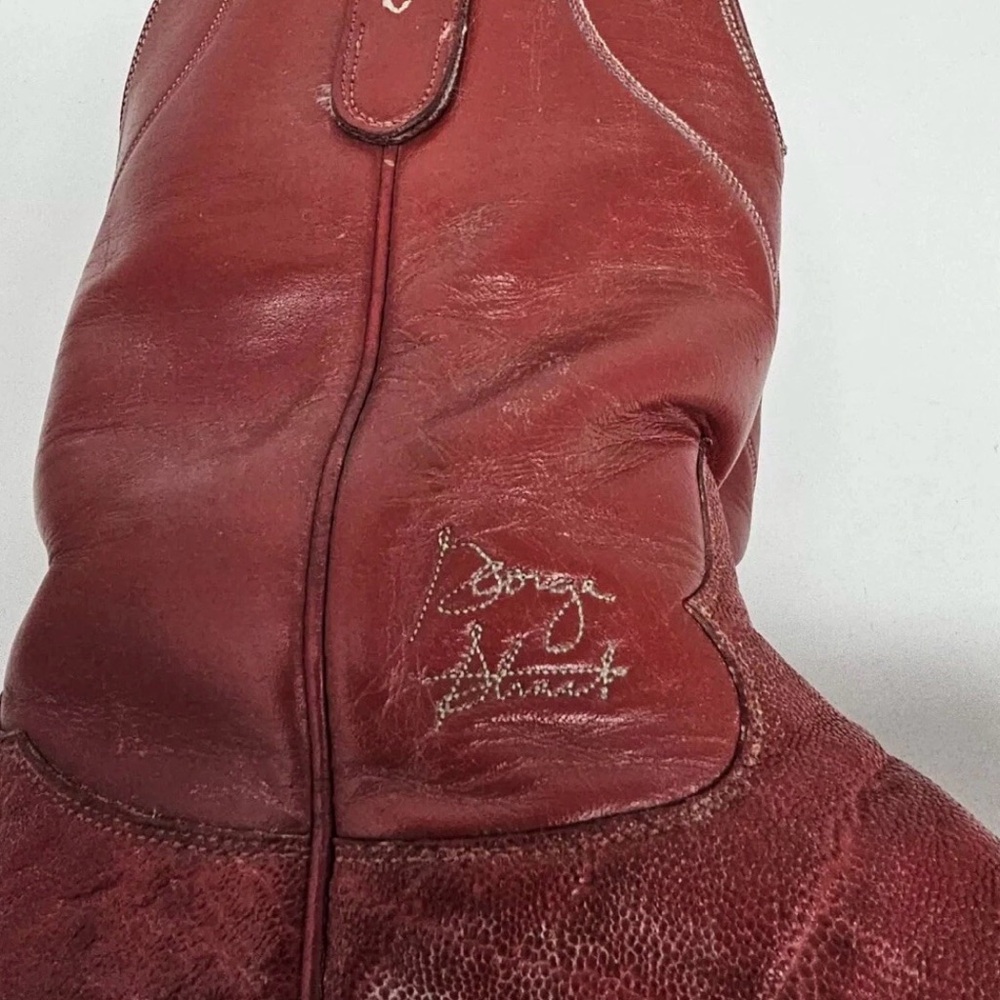 Tony Lama Red Leather Boots Western - Picture 2 of 9
